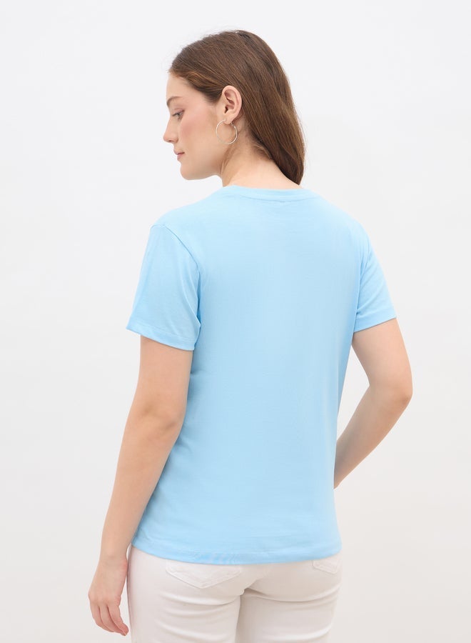 ستايلي تيشيرت بقصة عادية وطباعة شعار ستايلي - Image 5